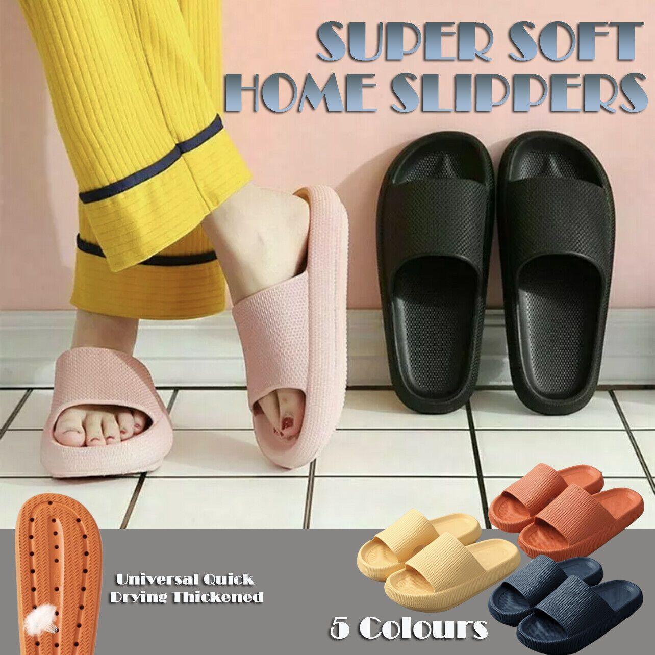 Ultra-Soft Pillow Slides EVA Slippers for Indoor Outdoor Use – Thick Anti-Slip Sole - Pink 38-39