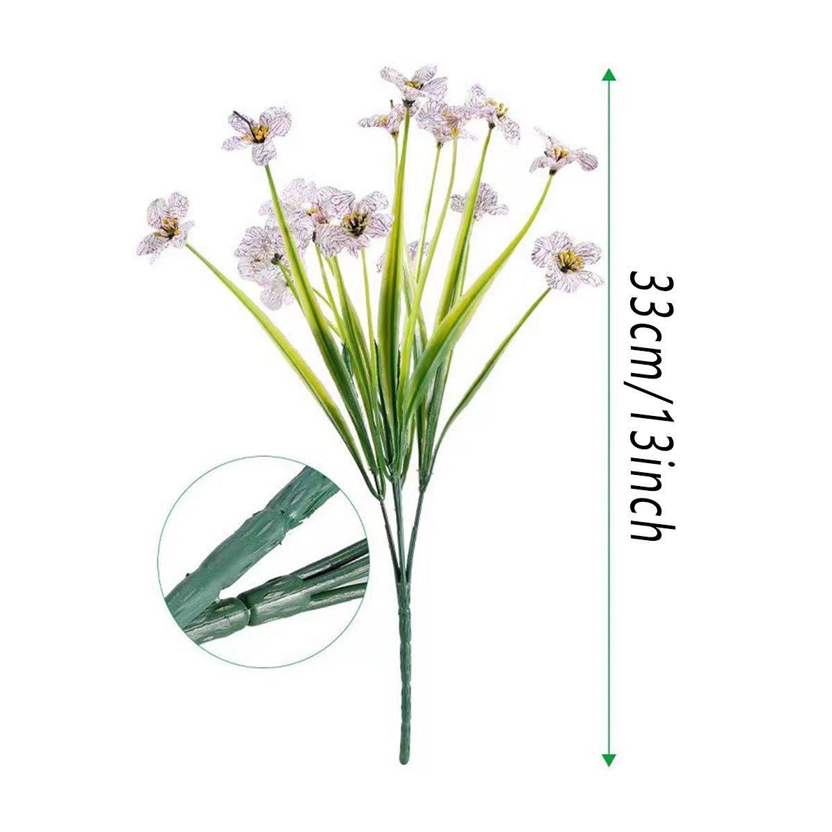 12pcs Artificial Flowers Set for Home Decor Wedding Party Fake Floral Decor - White