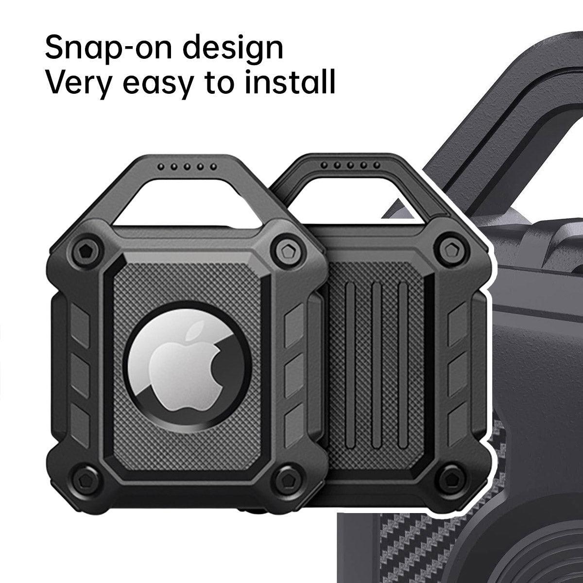 Waterproof Apple AirTag Protective Case TPU Cover Air Tag Tracker Loop Holder - Yellow