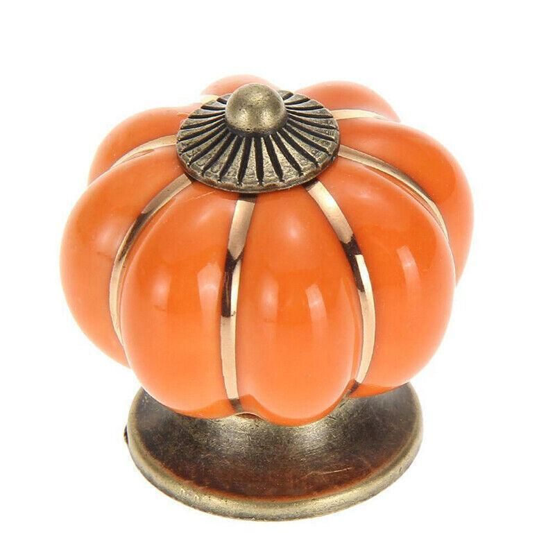 Pumpkin Ceramic Vintage Door Knobs Cabinet Drawer Cupboard Kitchen Pull Handle