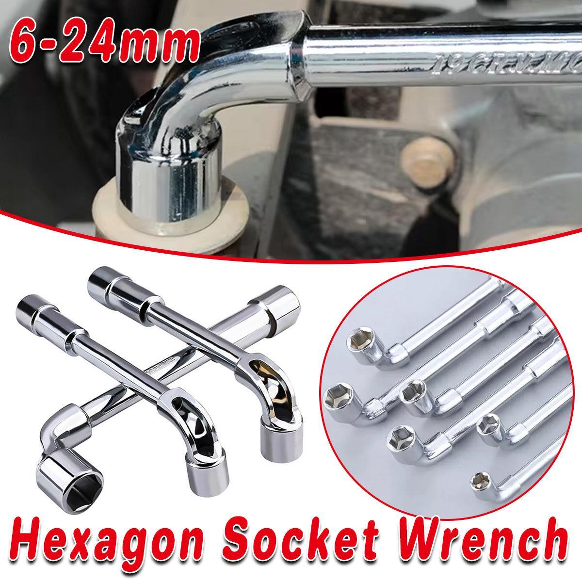 6-23mm L Shaped Socket Wrench Elbow Multi Size Hardware Repair Tool Set - 6mm