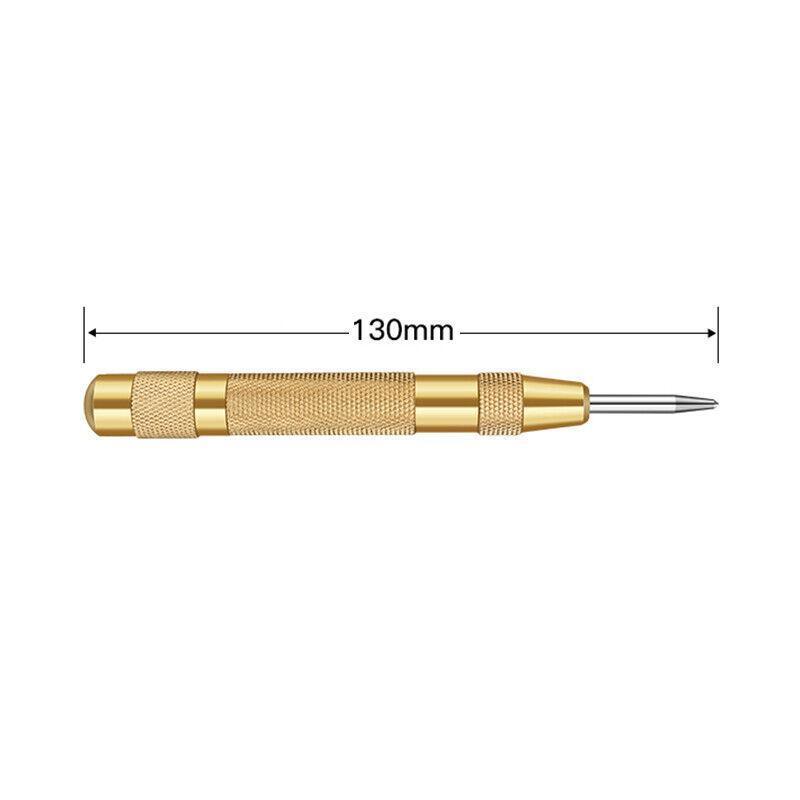 130mm Spring Loaded Centre Punch Automatic Brass Marking Tool Heavy Duty - Black