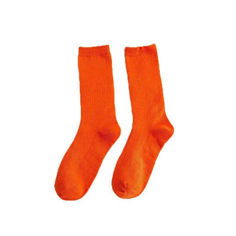 Olid Pure Colour Formal Socks Cotton Fashion Casual Breathable Crew Socks - Purple 1 Pair