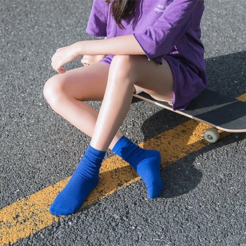 Olid Pure Colour Formal Socks Cotton Fashion Casual Breathable Crew Socks - Yellow 4 Pairs
