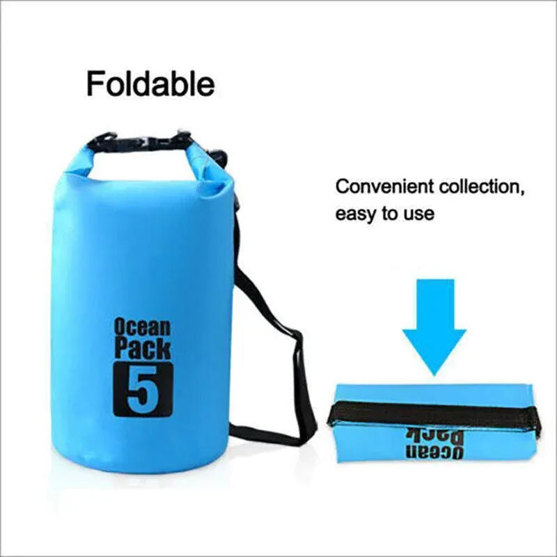 Yellow Waterproof Bag Dry Sack Fishing Camping Canoeing Outdoor 2/5/10/15/20/30 L - 5L