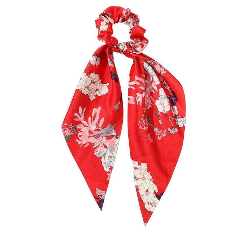 Chiffon Ponytail Scarf Bow Elastic Hair Rope Tie Scrunchies Ribbon Hair Bands - 2