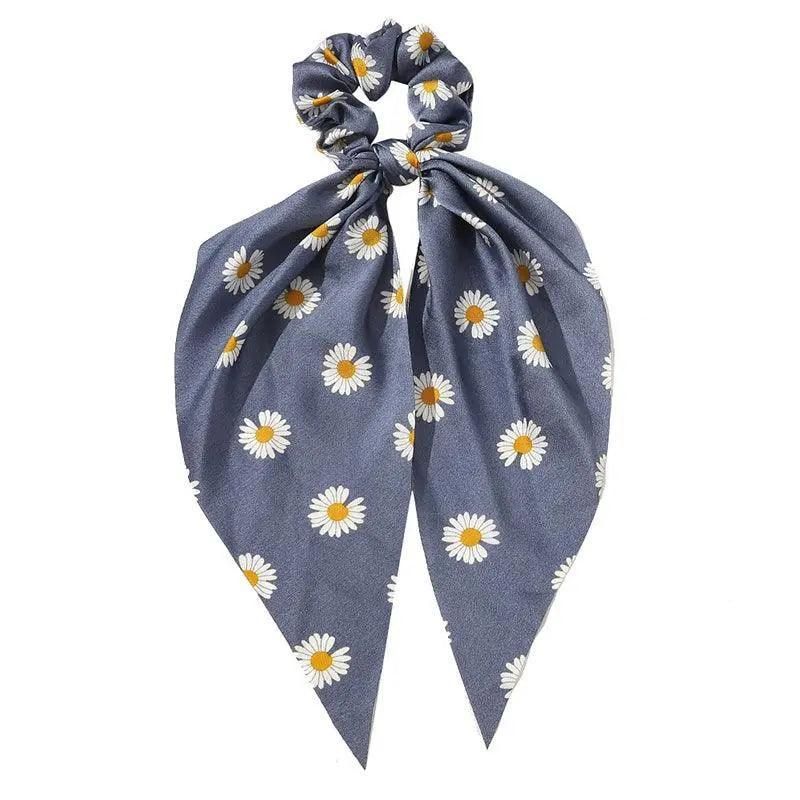 Chiffon Ponytail Scarf Bow Elastic Hair Rope Tie Scrunchies Ribbon Hair Bands - 5