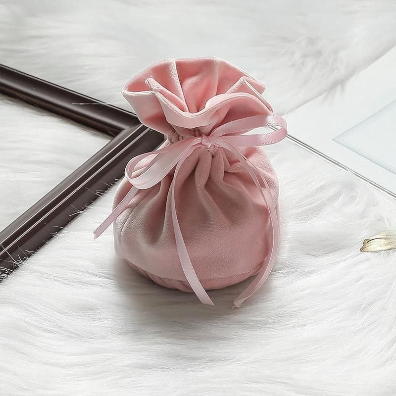 6PCS Velvet Cloth Drawstring Bags Gift Bag Jewelry Ring Pouch Earring Favor - Yellow-6PCS