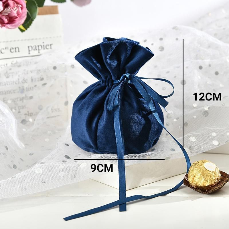 6PCS Velvet Cloth Drawstring Bags Gift Bag Jewelry Ring Pouch Earring Favor - Yellow-6PCS