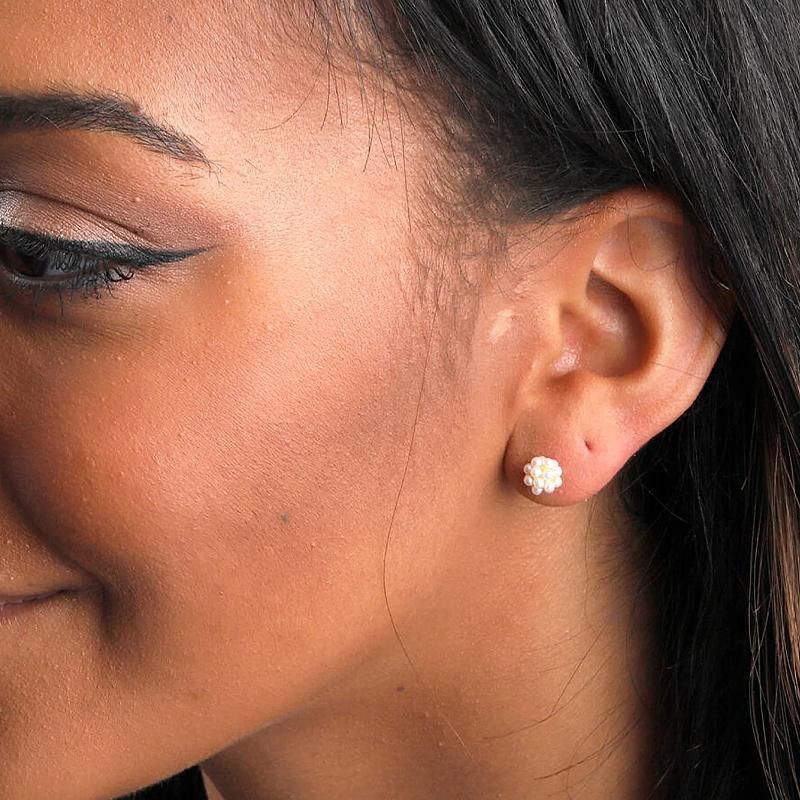 Fashion Pearl Wedding Earrings Zircon Cherry Stud Pearl Earrings for Women - Cherry