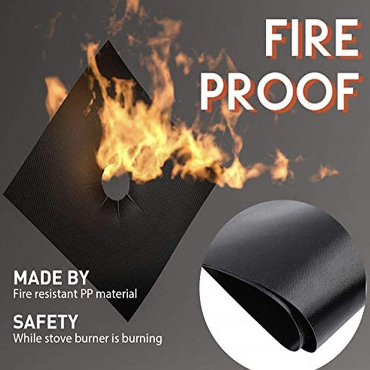 Gas Stove Burner Covers Reusable Hob Protectors Non Stick Liner Pad 4 Pcs - 4 PCS Black