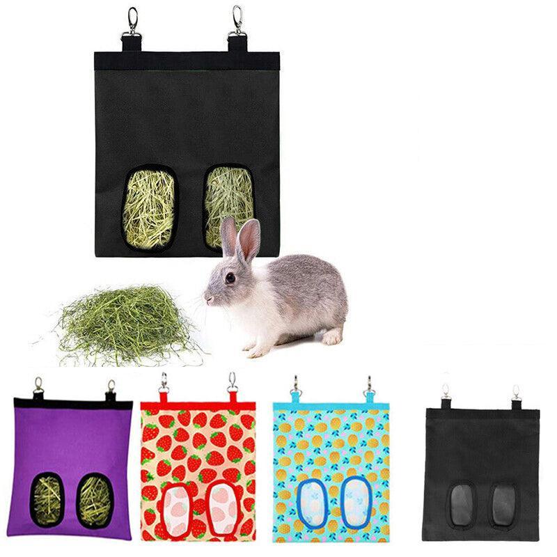 Hay Bag Guinea Pig Rabbit Feeding Bag Animal Hay Feeder Bag Hanging Feeder - Red