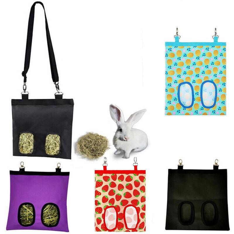 Hay Bag Guinea Pig Rabbit Feeding Bag Animal Hay Feeder Bag Hanging Feeder - Red