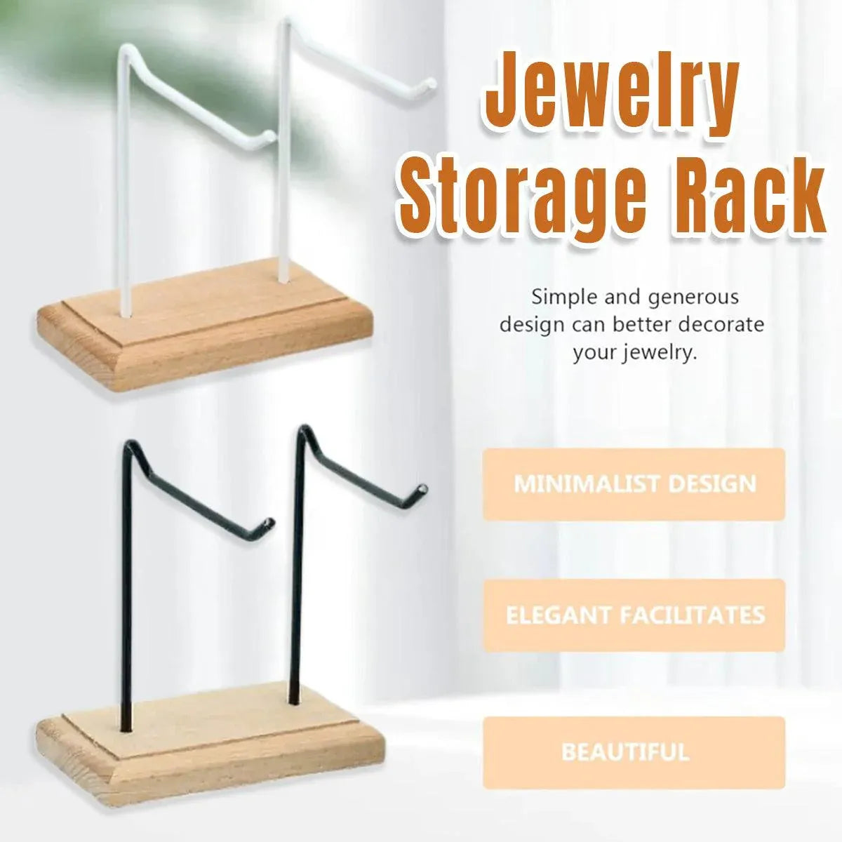 Iron Earrings Display Rack Jewellery Holder Hanging Keychain Bracelet Shelf - White