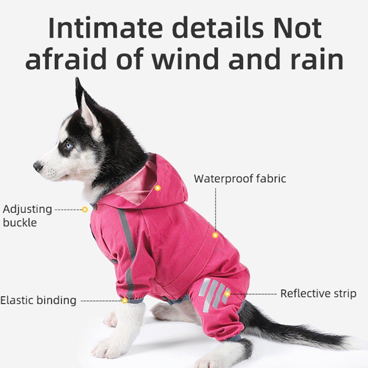 Waterproof Four Corner Pet Raincoats In Large Medium And Small Sizes Are Suitable For Dogs - Pink - L