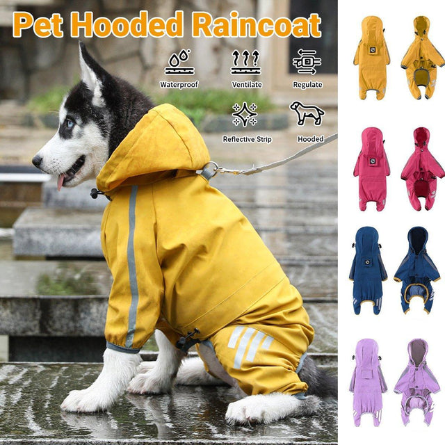 Waterproof Four Corner Pet Raincoats In Large Medium And Small Sizes Are Suitable For Dogs - Orange - XL