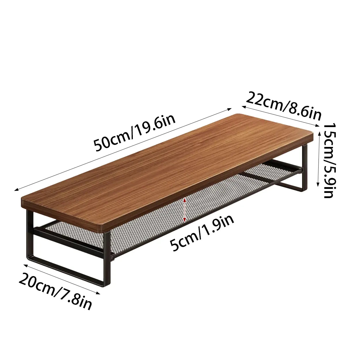 Monitor Stand Riser Desktop Shelf Organizer with Storage Mesh for PC Laptop