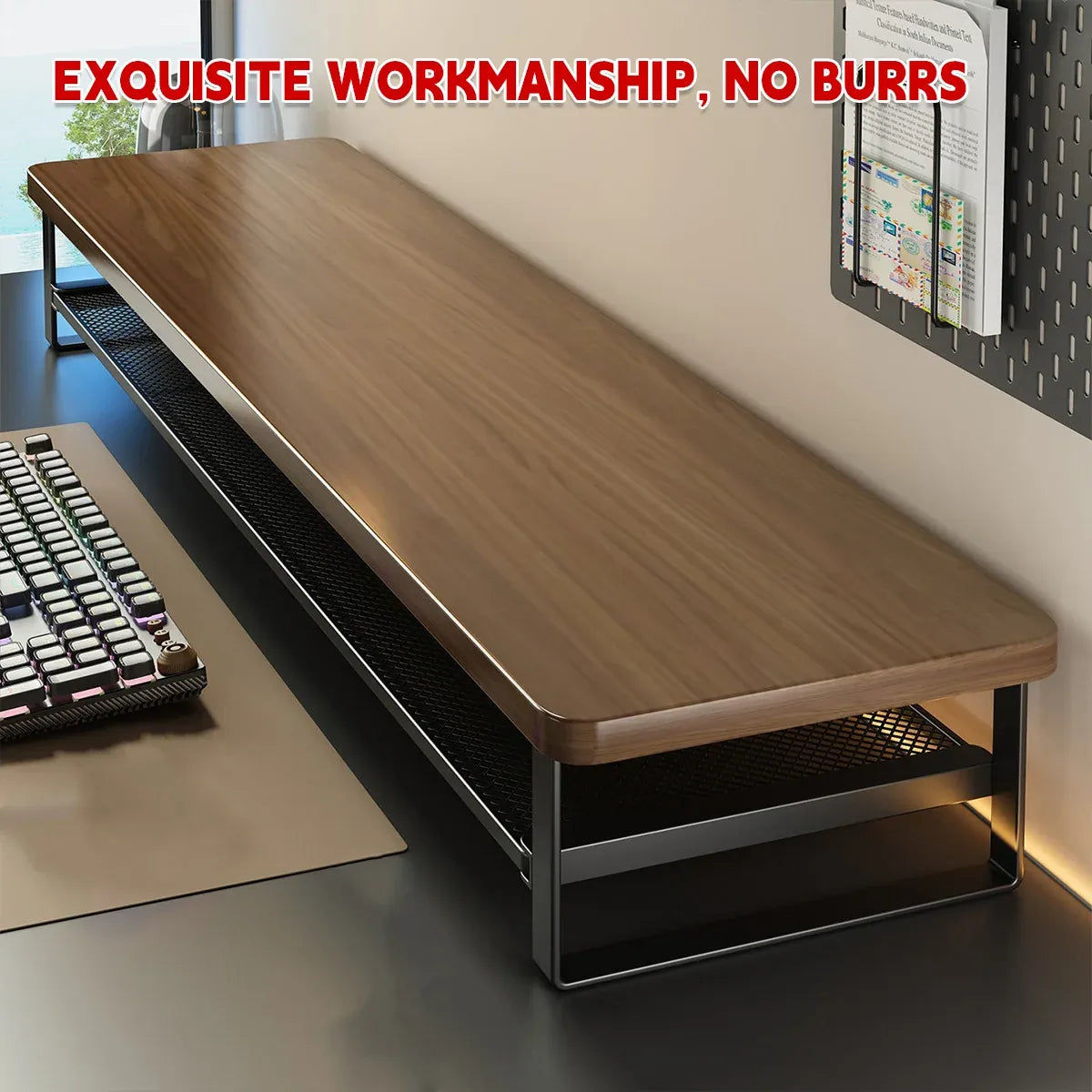 Monitor Stand Riser Desktop Shelf Organizer with Storage Mesh for PC Laptop