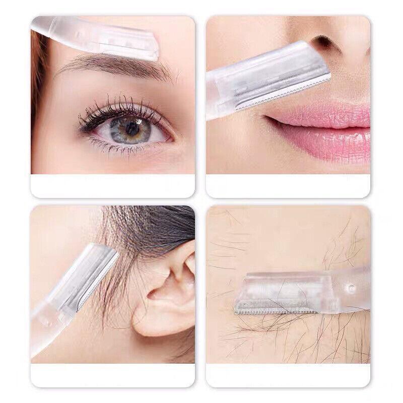 3Pcs Eyebrow Razor Set Facial Trimmer Shaver Blade Hair Remover Beauty Tool - 3X Eyebrow Razor-Light Green