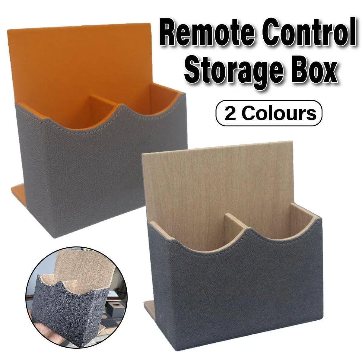 Hotel Remote Control Holder Leather Desk Organiser Caddy for TV AC Storage - Brown