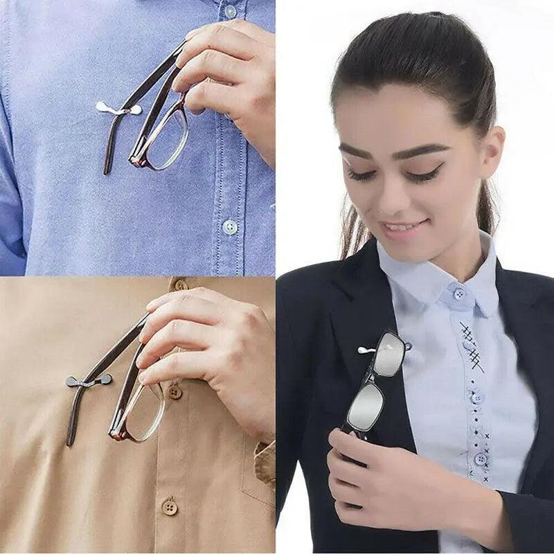 Strong Grip Eyewear Clip Holder Brooch for Glasses and Sunglasses - Black