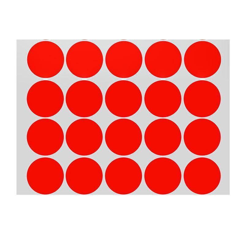 Red Assorted Sizes Colour Sticker Dots Adhesive Round Labels Circular Spot Scrapbook - 50mm*8 Dots