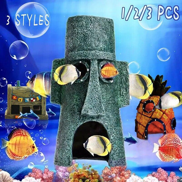 For Alien Spongebob Pineapple Tank Decoration Aquarium Ornament - Plankton House