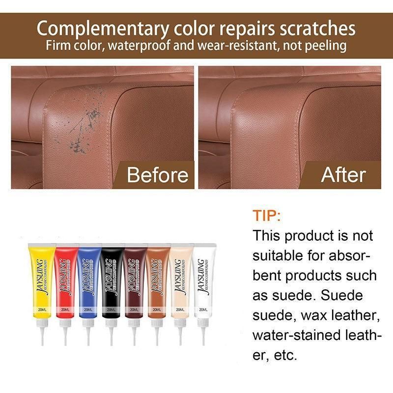 dvanced Leather Repair Gel Kit Filler for Sofa Auto Interior and Scratch Restoration - Walnut