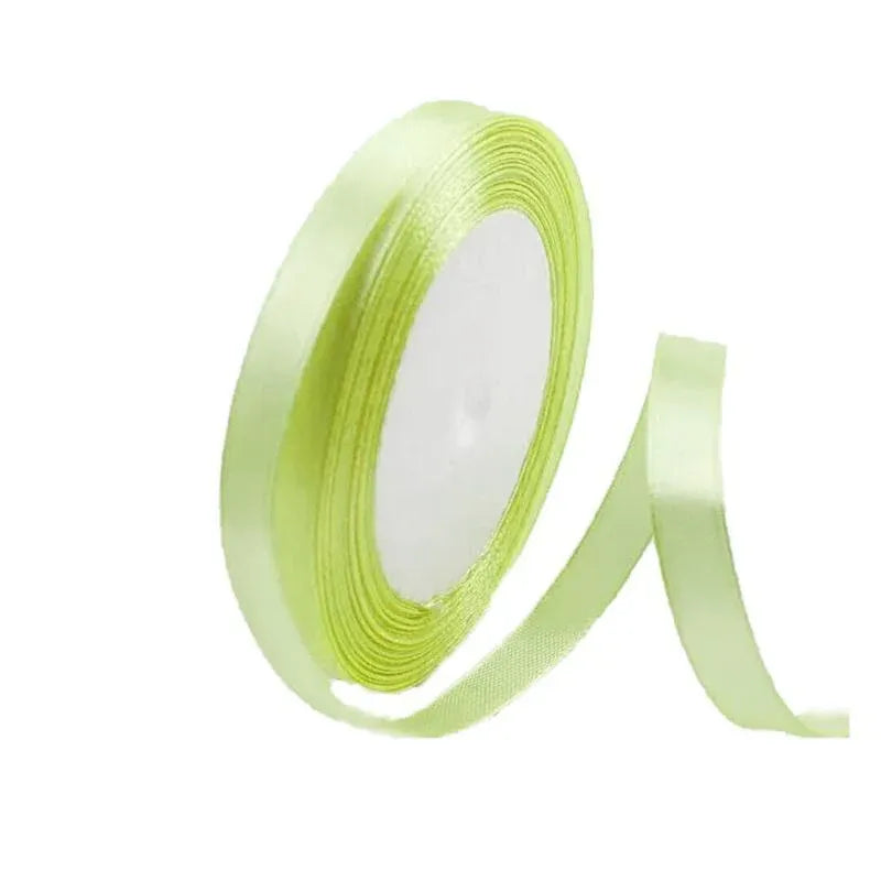 10mm Width Satin Hair Ribbon Wedding Party Decoration Gift Banquet 22m - Light Green