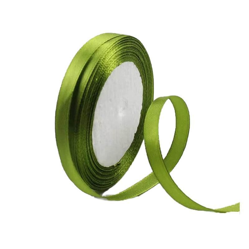 10mm Width Satin Hair Ribbon Wedding Party Decoration Gift Banquet 3m - Army green