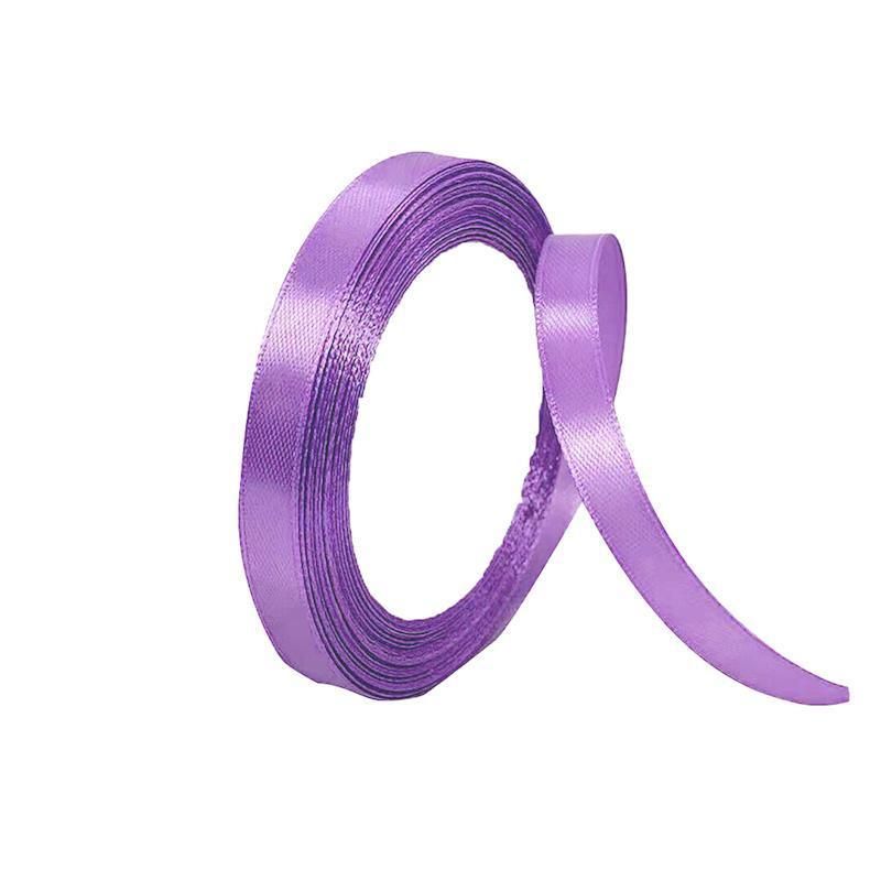 10mm Width Satin Hair Ribbon Wedding Party Decoration Gift Banquet 3m - Purple