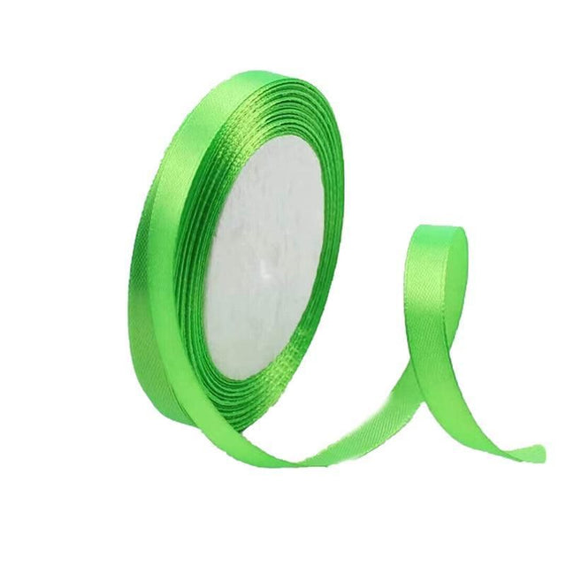 10mm Width Satin Hair Ribbon Wedding Party Decoration Gift Banquet 5m - Fruit Green