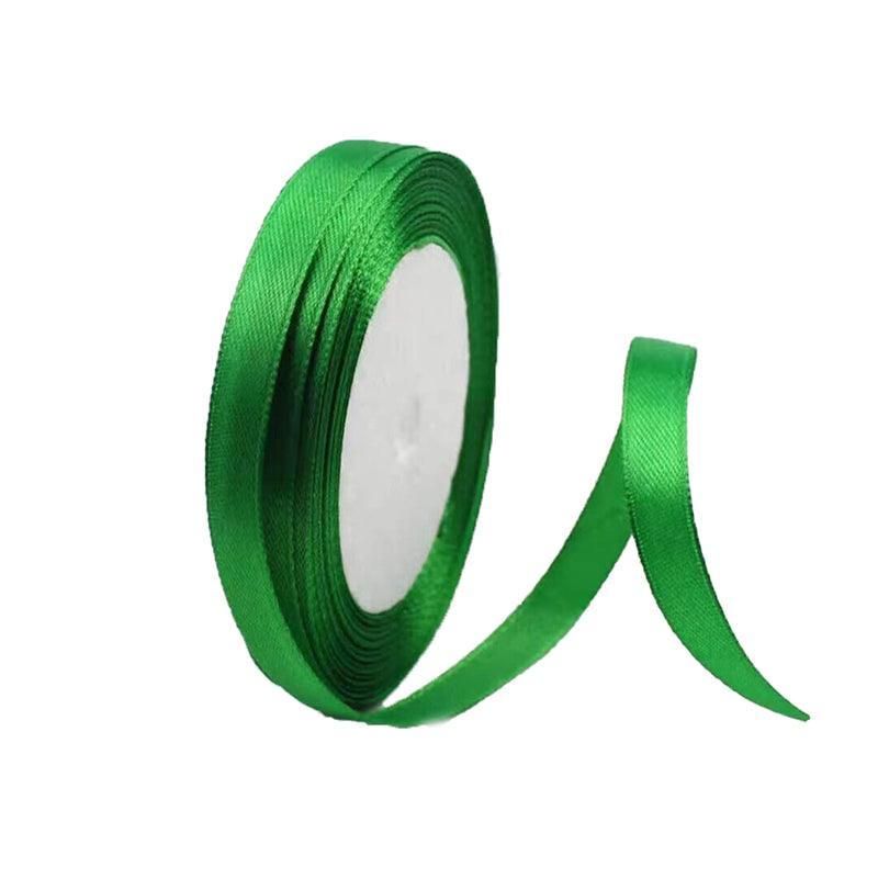 10mm Width Satin Hair Ribbon Wedding Party Decoration Gift Banquet 22m - Green