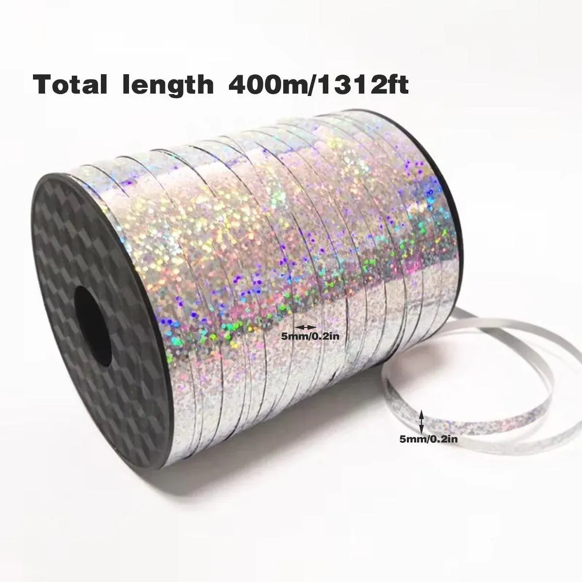 5mm Balloon Ribbon Curling Party String Gift Wrap Decoration Birthday Wedding - Laser-Black