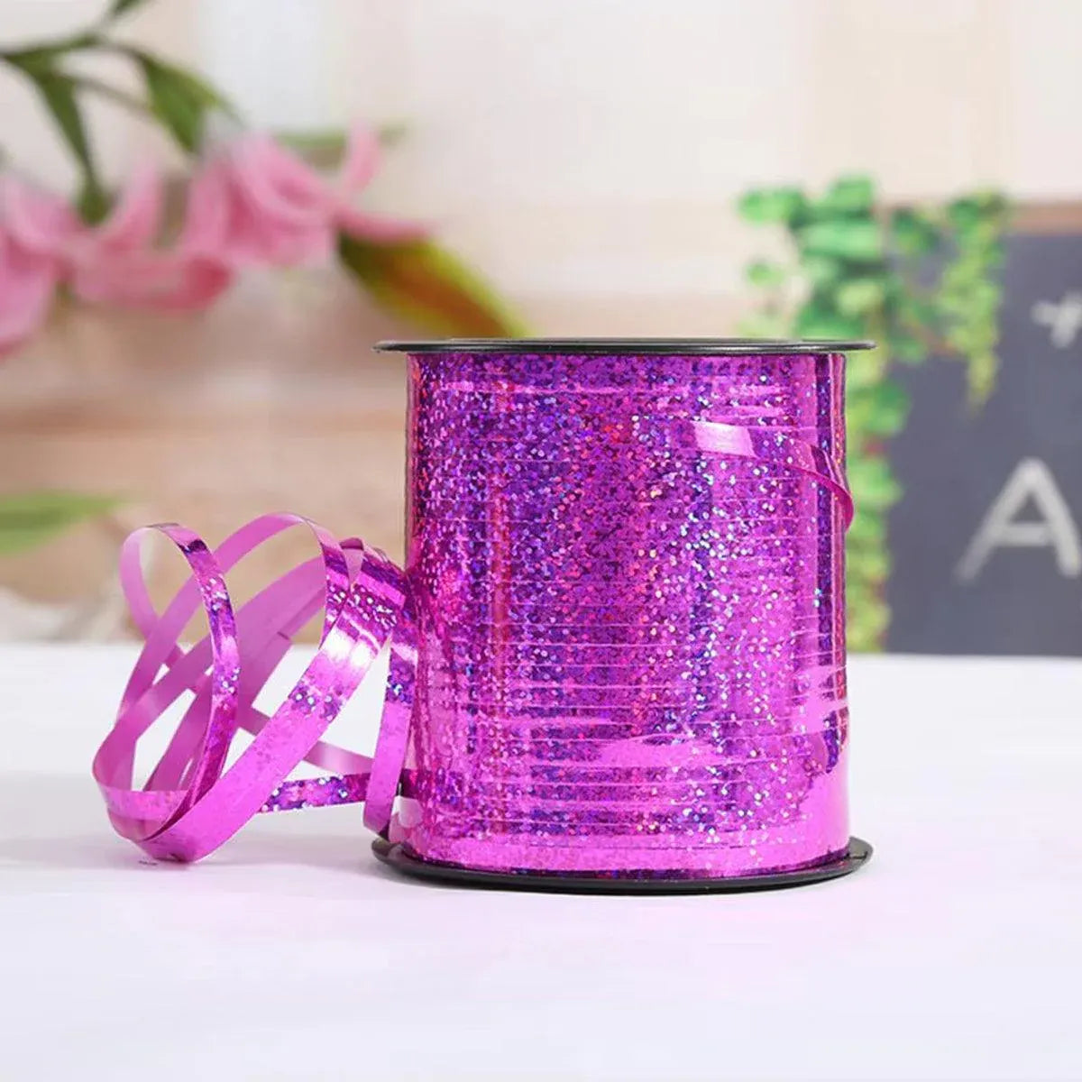 5mm Balloon Ribbon Curling Party String Gift Wrap Decoration Birthday Wedding - Laser-Black