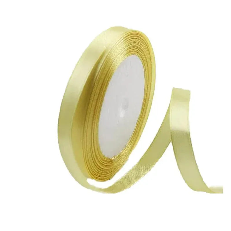 10mm Width Satin Hair Ribbon Wedding Party Decoration Gift Banquet 5m - Light Blonde