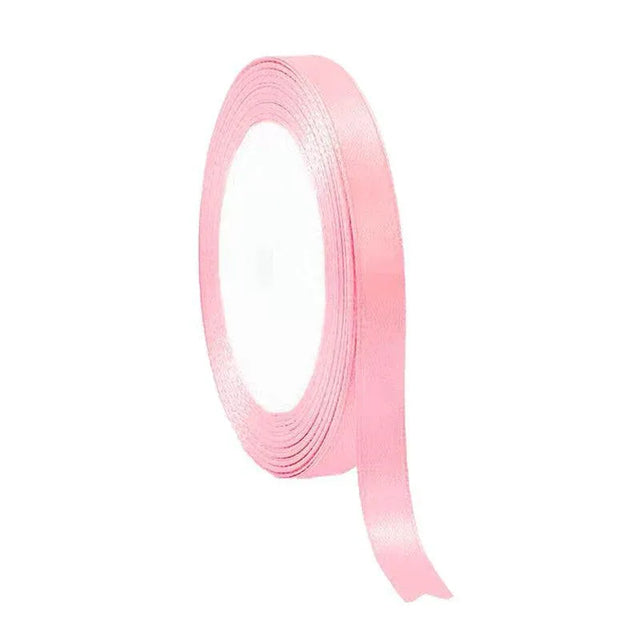 10mm Width Satin Hair Ribbon Wedding Party Decoration Gift Banquet 5m - Light Pink
