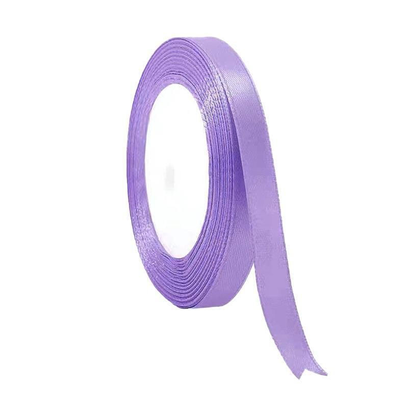 10mm Width Satin Hair Ribbon Wedding Party Decoration Gift Banquet 5m - Light Purple