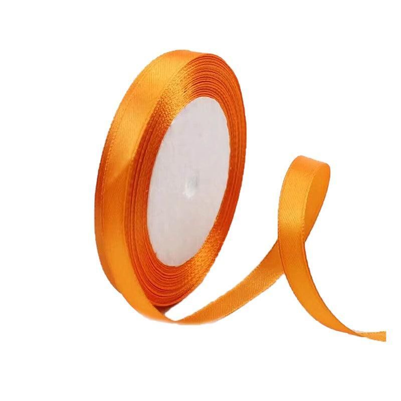 10mm Width Satin Hair Ribbon Wedding Party Decoration Gift Banquet 3m - Orange