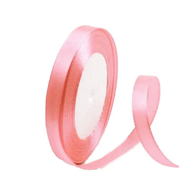 10mm Width Satin Hair Ribbon Wedding Party Decoration Gift Banquet 3m - Pink