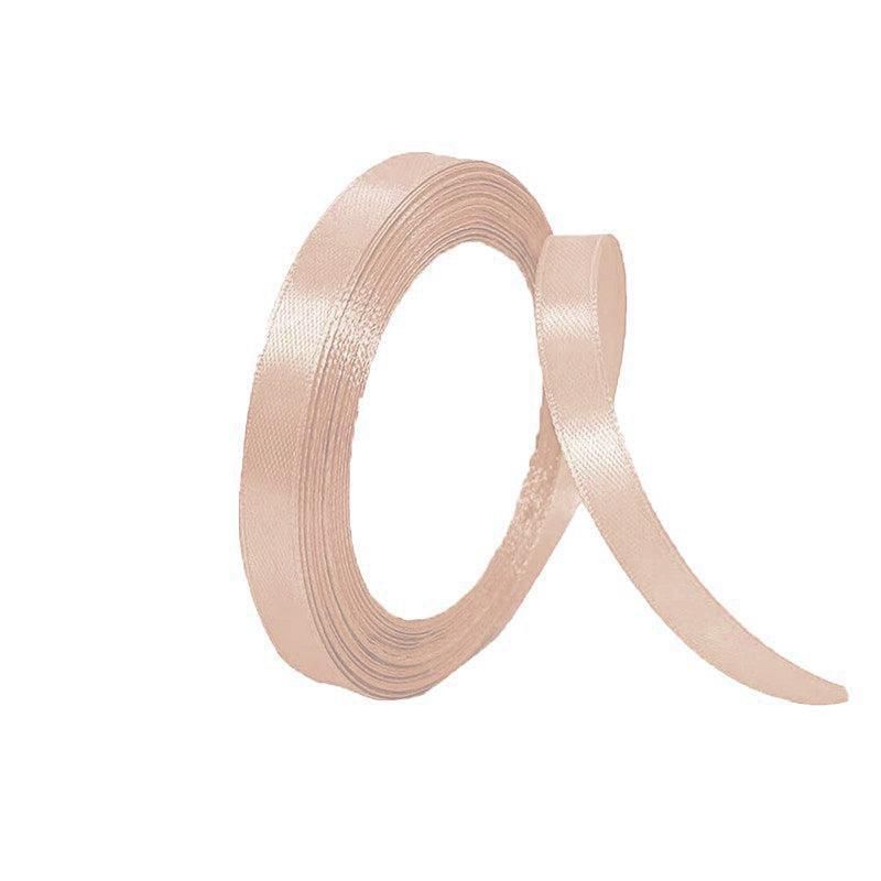 10mm Width Satin Hair Ribbon Wedding Party Decoration Gift Banquet 3m - Flesh Pink