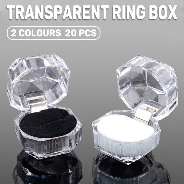 20pcs Acrylic Octagonal Jewelry Earrings Box Transparent Display Cases - White