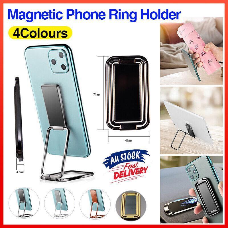 Universal Phone Ring Grip Holder Back Mount Stand for Smartphones and Tablets - Rose Red