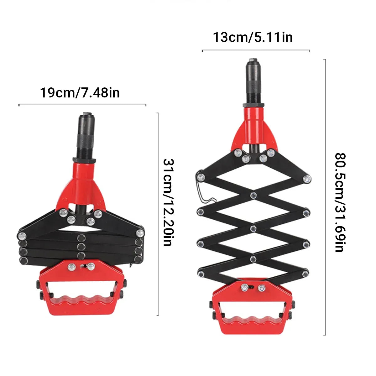 Folding Rivet Gun Tool Kit Sturdy Alloy Steel for Metal Wood Plastic Repair Use