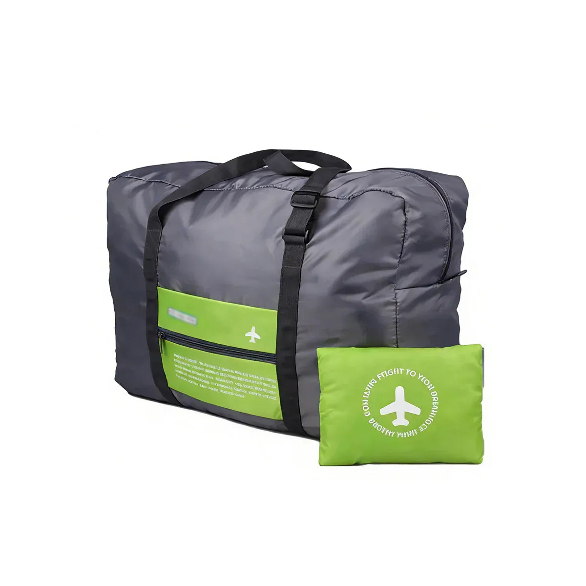 Nylon Waterproof Collapsible Travel Bag Large Suitcase Clothing Organizer - Green