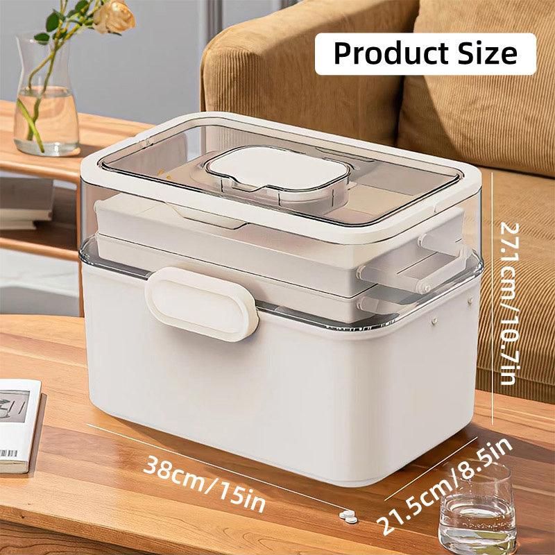 Large Capacity 3 Layer Medicine Box Family Medical Storage Case First Aid Supply