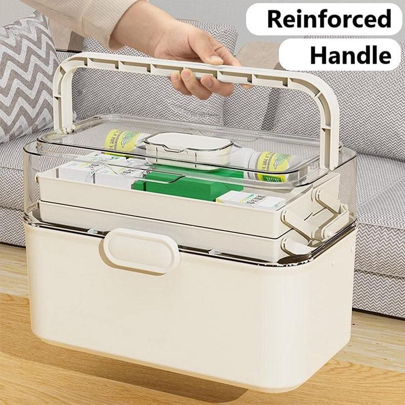 Large Capacity 3 Layer Medicine Box Family Medical Storage Case First Aid Supply
