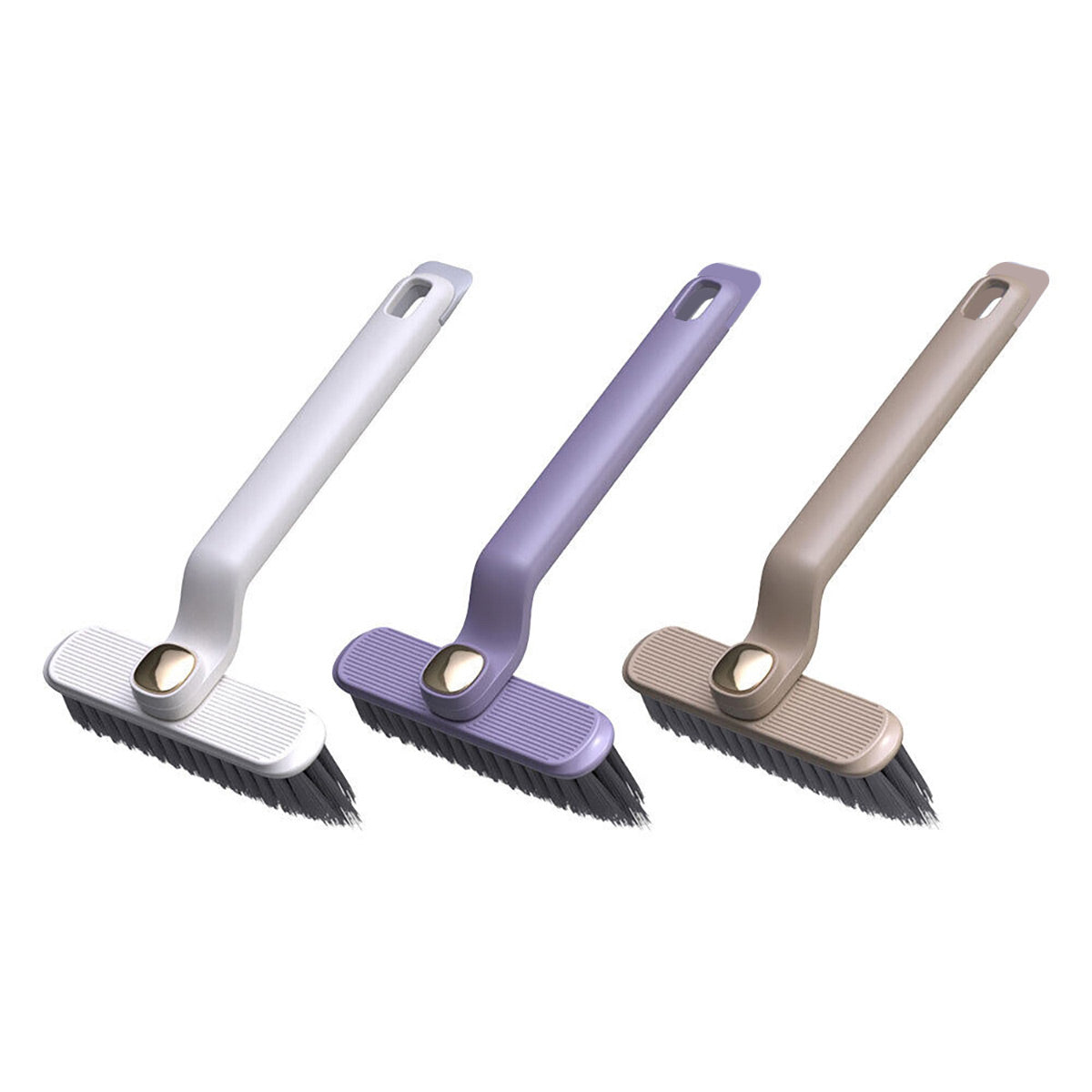 Multi-Functional Rotary Cleaning Brush Hard Bristle Slot Seam Wall Tile Brush - Purple