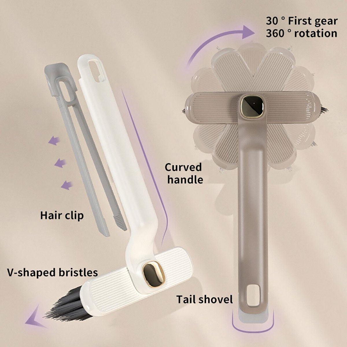 Multi-Functional Rotary Cleaning Brush Hard Bristle Slot Seam Wall Tile Brush - Purple