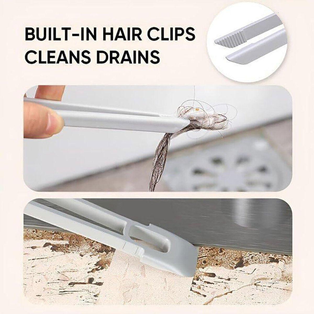 Multi-Functional Rotary Cleaning Brush Hard Bristle Slot Seam Wall Tile Brush - Purple
